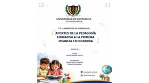 Aportes De La Pedagogia Eduvativa A La Primera Infancia En Colombia