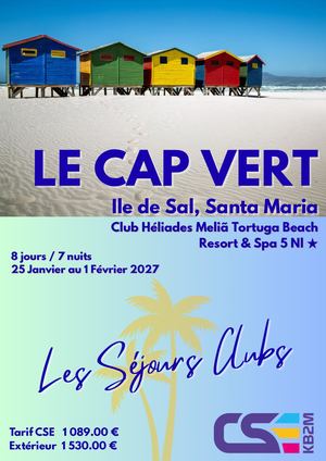 Sejour Cap Vert 25 Janvier Au 1 Février 2027