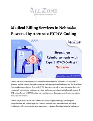 Medical Billing Services in Nebraska Powered by Accurate HCPCS Coding