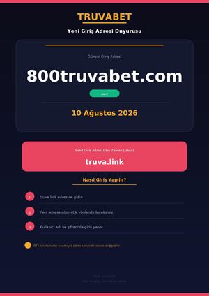 Truvabet Giriş Adresi Güncellendi: 800truvabet.com (10.08.2026)