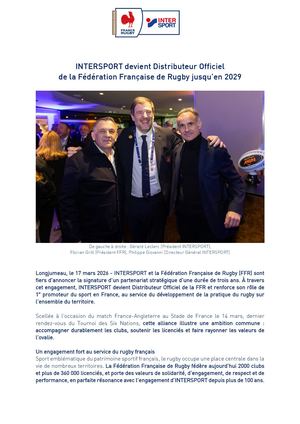INTERSPORT devient Distributeur Officiel de la Fédération de Rugby