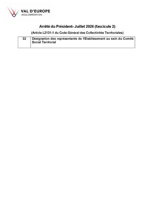 07/2026 - ARRÊTÉS DU PRÉSIDENT fascicule 2