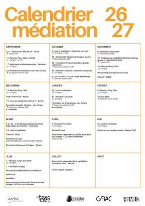 Calendrier de la médiation 26-27