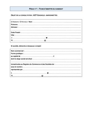 Dossier Candidature Activité Marionnette/guignol