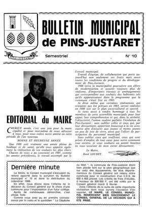 Bulletin Municipal de Pins-Justaret N° 10