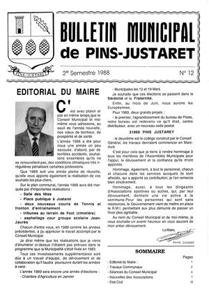 Bulletin Municipal de Pins-Justaret N° 12