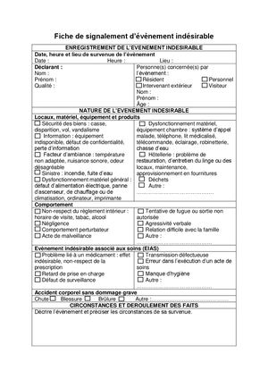 Fiche Evènement Indésirable Vierge