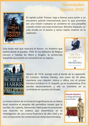 Novedades Novela Agosto 2026
