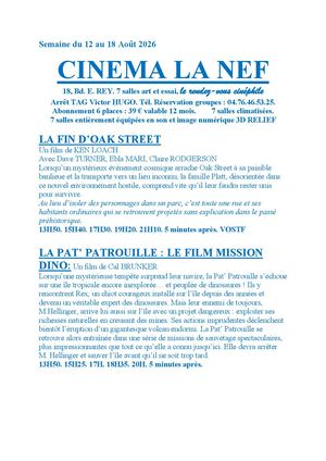 Programme La Nef Grenoble 12 Au 18 Aout