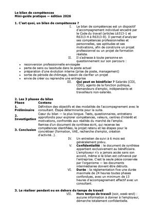 Le Bilan De Compétences Pour Calmeo