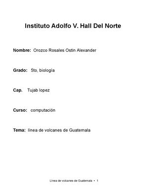 Linea De Volcanes De Guatemala 8 Paginas