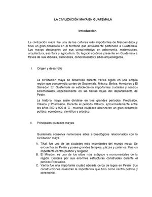 La Civilización Maya En Guatemala