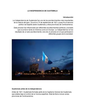 La Independencia De Guatemala