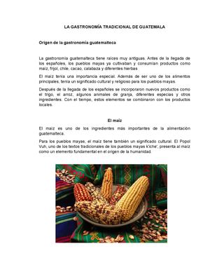 La Gastronomía Tradicional De Guatemala