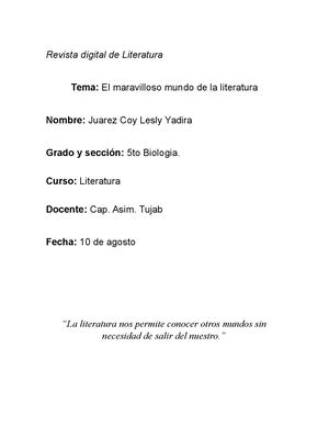 Revista Digital De Literatura
