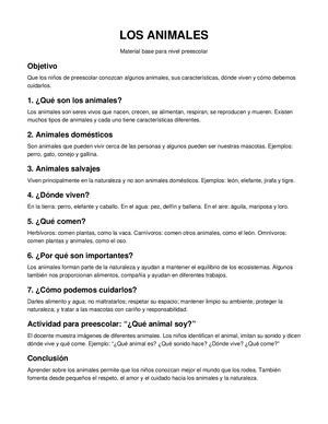 Animales Para Preescolar 2