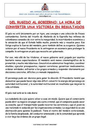 Del Rugido Al Gobierno