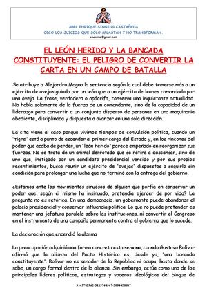El León Herido Y La Bancada Constituyente