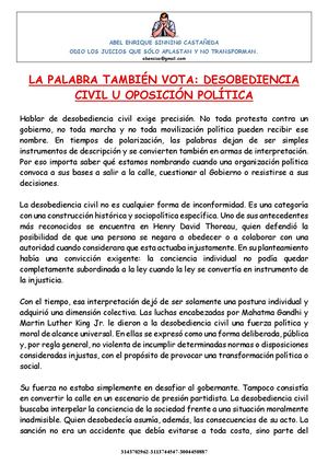 La Palabra También Vota