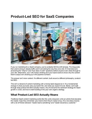 Product-Led SEO for SaaS Companies