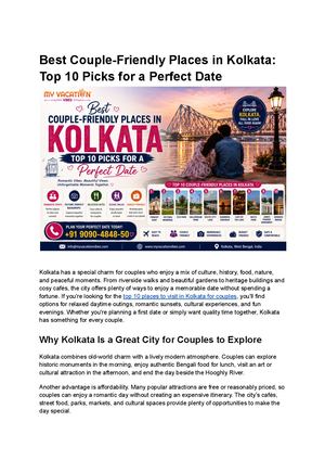 Best Couple Friendly Places In Kolkata Top 10 Picks For A Perfect Date