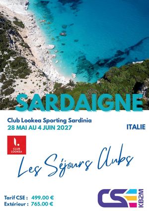 Sejour Sardaigne 28 Mai Au 4 Juin 2027