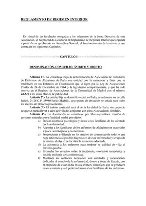 Reglamento De Regimen Interior AENMA