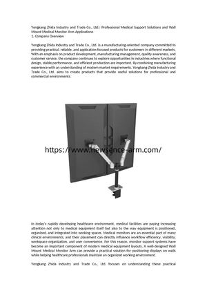 Wall Mount Medical Monitor Arm