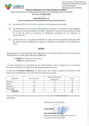 DP 2026 115 AIDES FINANCIERES DU 14 AU 27 JUILLET 2026
