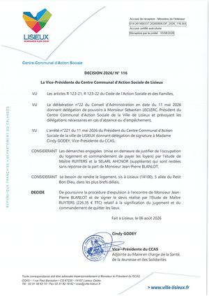 DP 2026 116 PROCEDURE EXPULSION JEAN PIERRE BLANLOT