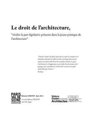 Behety Arnaud Le Droit De L'architecture
