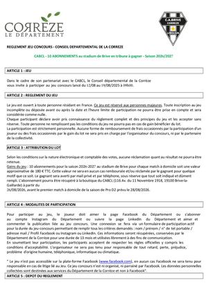 Reglement Cabcl Abonnements 2026 2027 Jeu Fb