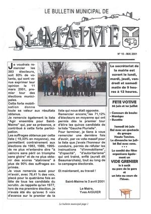 Bulletin Municipal 10 2001 05 Pge à Pge