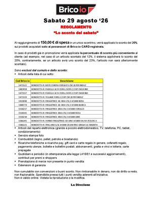 Reg 29 Agosto 20% Su 150€