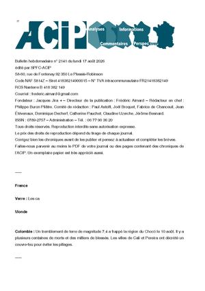 Acip No 2141 Du 17 Aout 2026