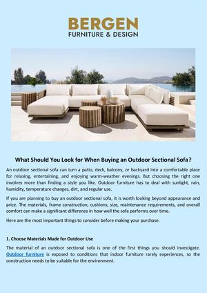 What Should You Look for When Buying an Outdoor Sectional Sofa?