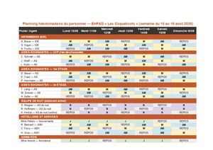Planning Hebdo Les Coquelicots