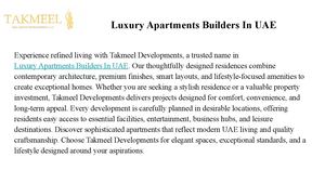 Luxury Apartments Builders In Uae