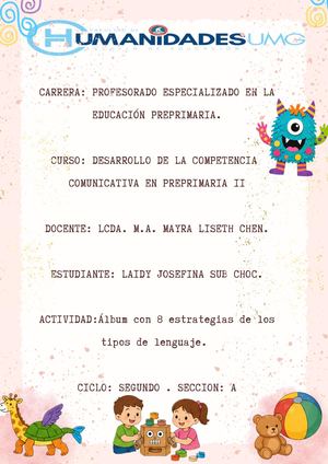 ÁLbum Con 8 Estrategias De Los Tipos De Lenguaje