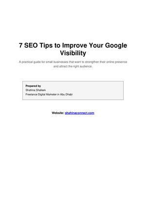 Seo Tips Shahina Shafeek