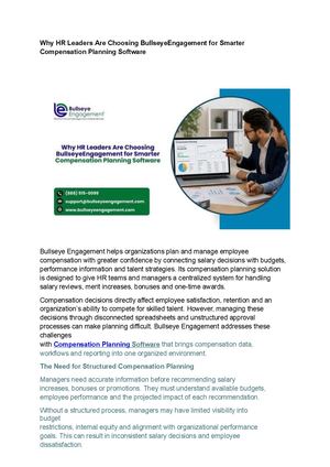 Compensation Planning Software