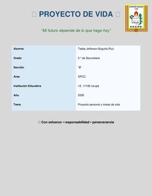 Proyecto De Vida Teddy 5b