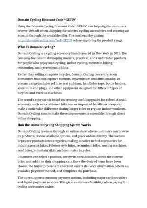 Domain Cycling Discount Code “GET09”