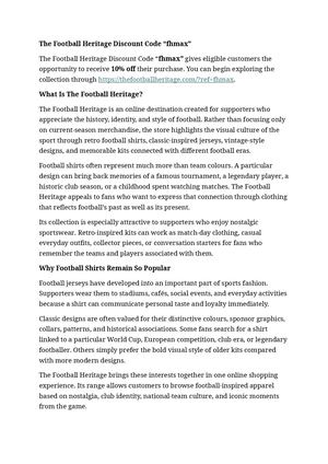 The Football Heritage Discount Code “fhmax”