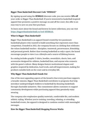 Bigger Than Basketball Discount Code “BTBMAX”