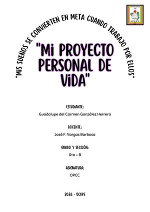 Proyecto De Vida Guadalupe del Carmen González Herrera