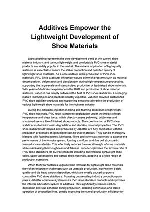 Additives Empower The Lightweight Development Of Shoe Materials (1)
