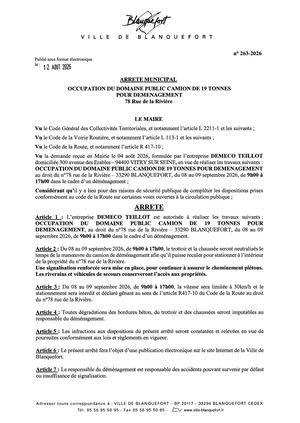 Arrêté 263-2026