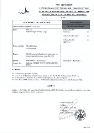 Arrêté 26 350 59 Rue Obert