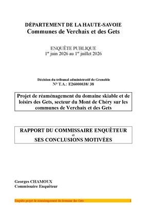 Les Gets - Rapport du commissaire enquêteur